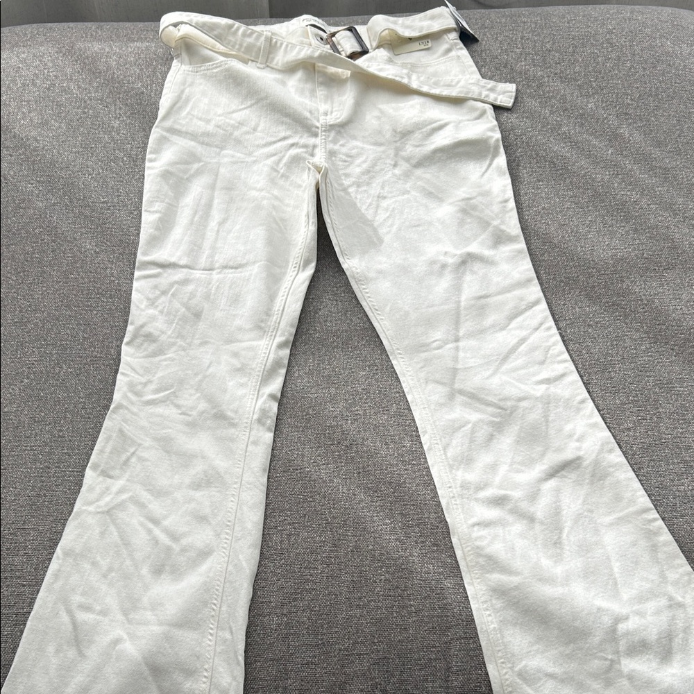 Abercrombie Kids Ivory High Rise Flare Pants